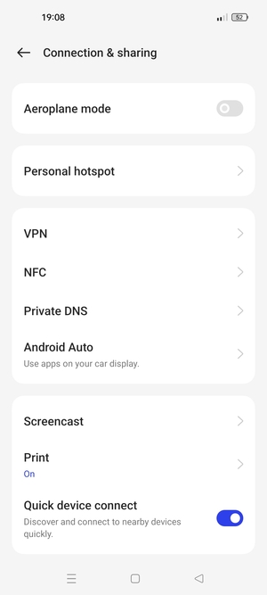 Select Personal hotspot