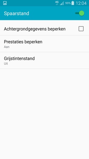 Schakel Spaarstand in