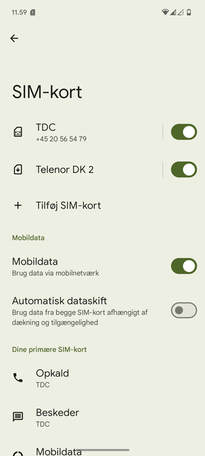 Dit eSIM er nu aktiveret