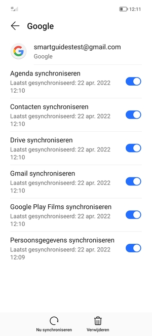 Selecteer Nu synchroniseren