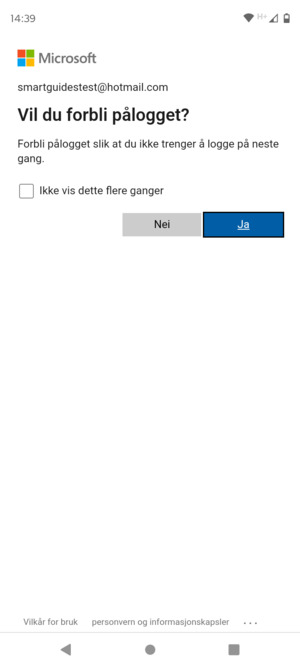 Velg ønsket alternativ