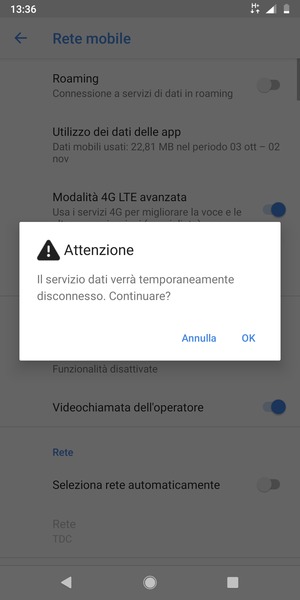Seleziona OK