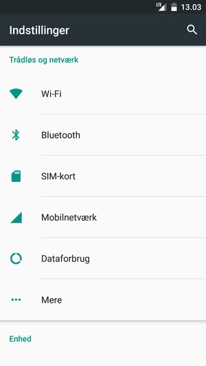 Vælg Wi-Fi