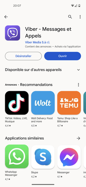 Sélectionnez Ouvrir