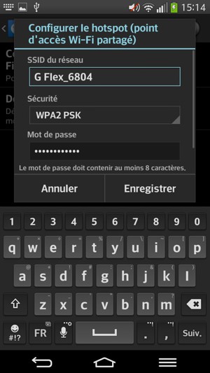 Saisissez un mot de passe d'au moins 8 caractères et sélectionnez Enregistrer