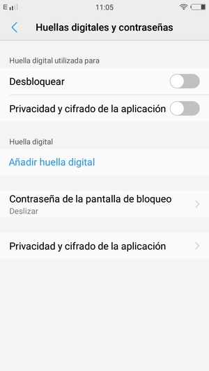 Seleccione Contraseña de la pantalla de bloqueo