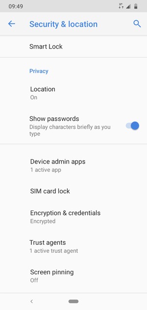 Select SIM card lock