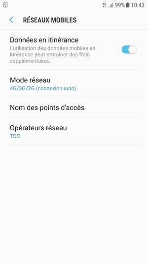 Activer ou désactiver Données en itinérance