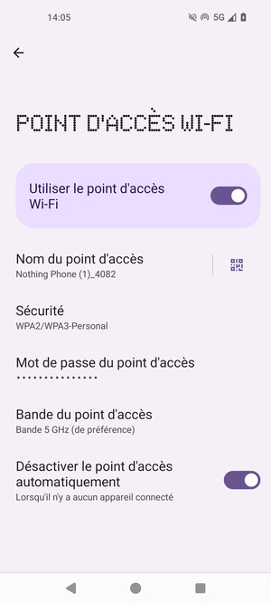 Votre téléphone est maintenant configuré pour être utilisé comme modem