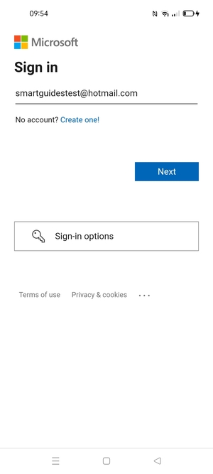 Enter your Email address and select Next