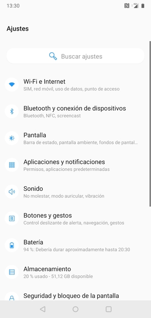 Seleccione Wi-Fi e Internet