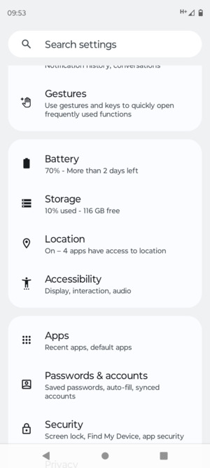 Scroll to and select Location