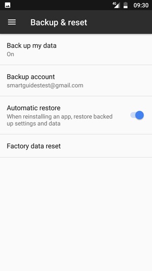 Select Backup account