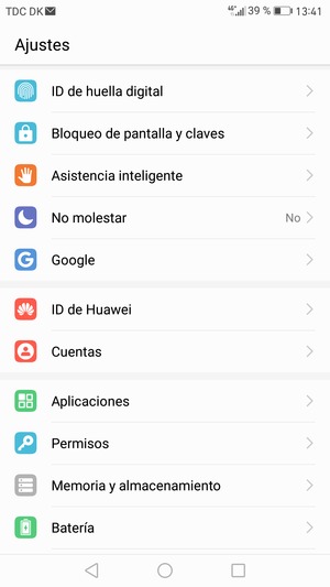 Desplácese y seleccione Cuentas