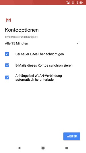 Wählen Sie WEITER