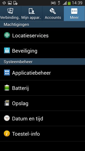 Selecteer Toestel-info