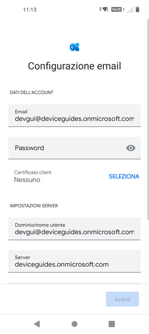 Inserisci la tua password