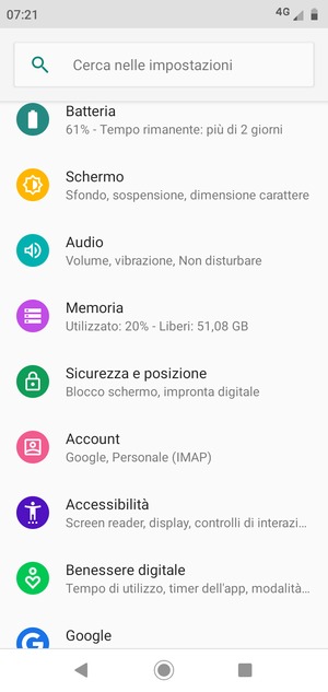 Scorri e seleziona Sicurezza e posizione