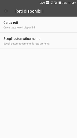 Seleziona Cerca reti