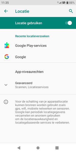 Schakel Locatie gebruiken uit