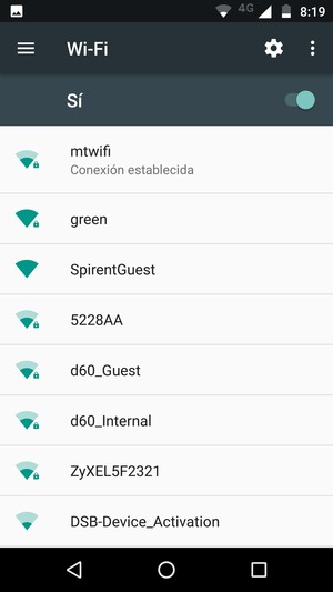 Ahora está conectado a la red Wi-Fi