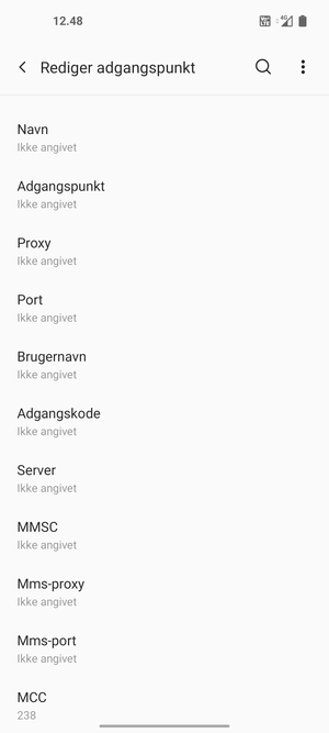 Indtast internet-oplysninger
