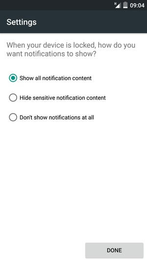 Select your preferred option and select DONE