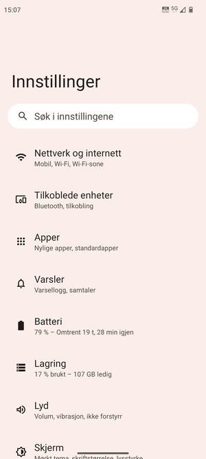 Velg Nettverk og internett