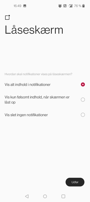 Vælg din foretrukne mulighed og vælg Udfør