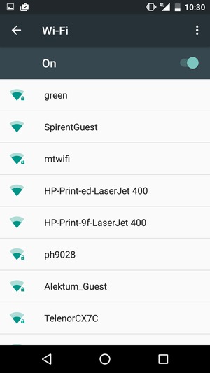 Select the wireless network you want to connect to