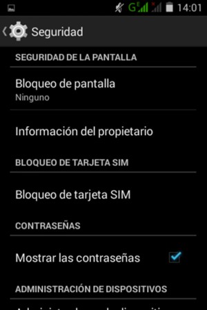 Seleccione Bloqueo de pantalla