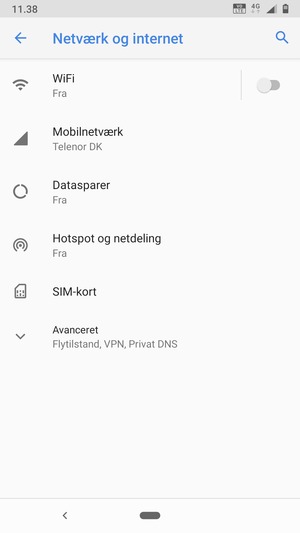 Vælg Mobilnetværk