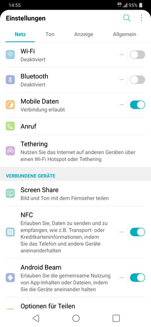 Wählen Sie Allgemein