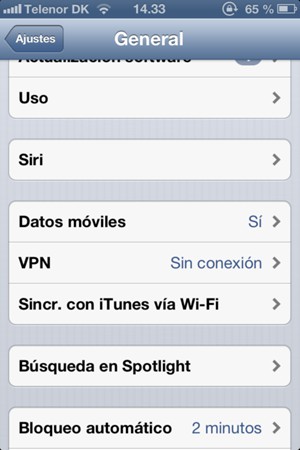Seleccione Datos móviles