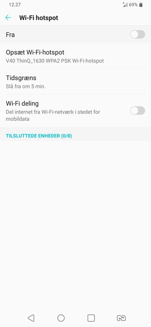Vælg Opsæt Wi-Fi-hotspot