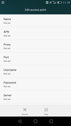 Enter MMS information