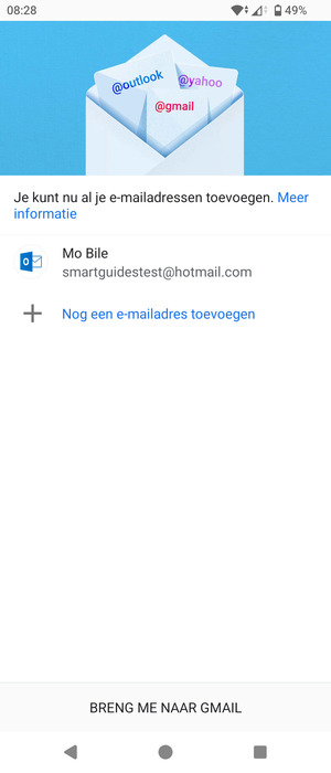 Selecteer BRENG ME NAAR GMAIL