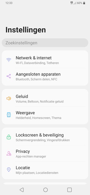 Selecteer Lockscreen & beveiliging
