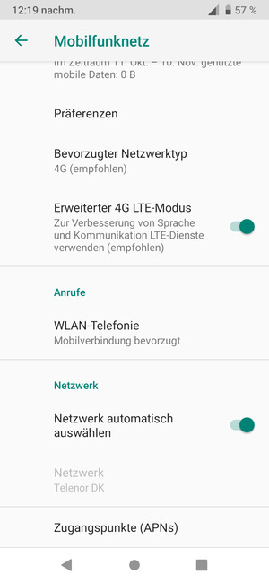 Schalten Sie Netzwerk automatisch auswählen aus