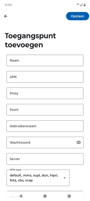 Voer internetgegevens in