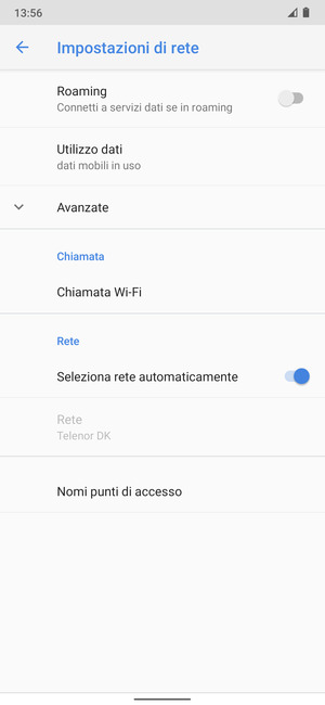 Scorri e seleziona Nomi punti di accesso