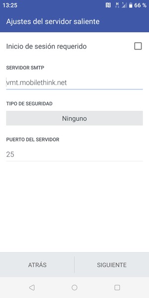 Desactive Inicio de sesión requerido y seleccione SIGUIENTE