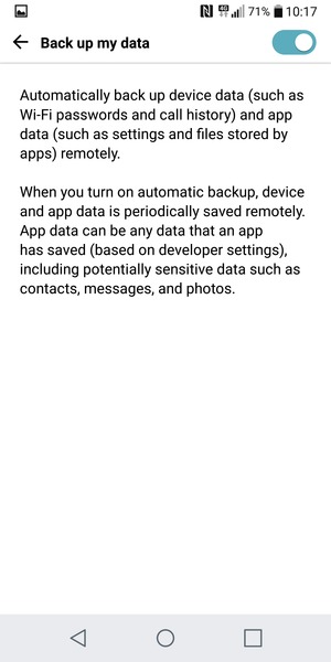 Select the Back button