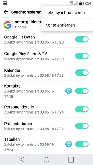 Wählen Sie Jetzt synchronisieren