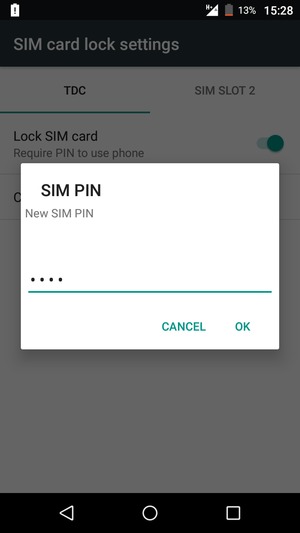 Enter your New SIM PIN and select OK