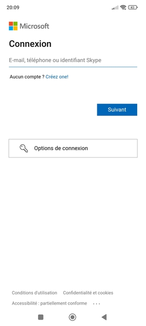 Saisissez votre adresse Hotmail et sélectionnez Suivant