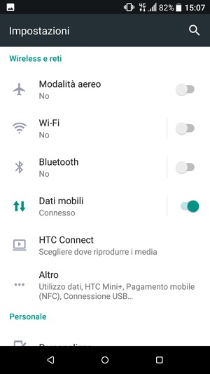 Seleziona Wi-Fi