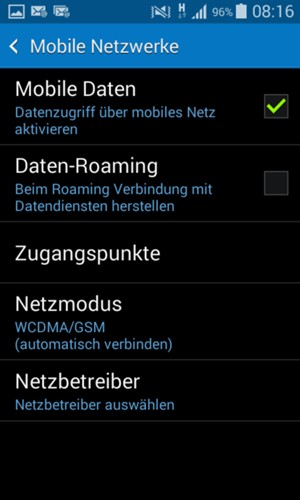 Wählen Sie Zugangspunkte