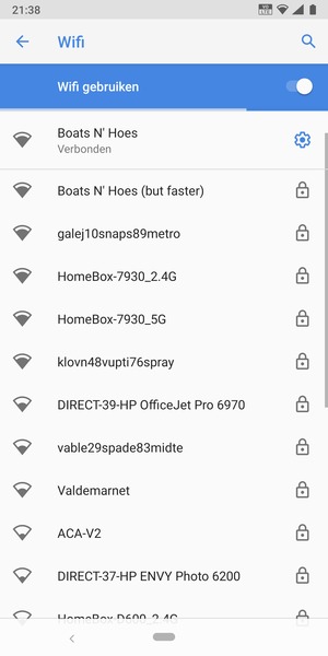 U bent nu verbonden met het WiFi-netwerk