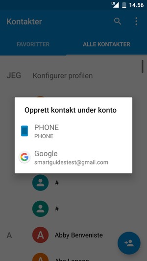 Velg din Google-konto